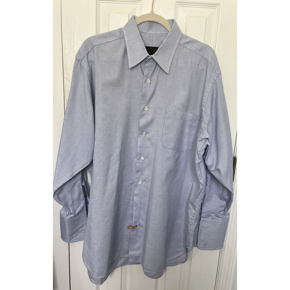 Robert Talbott Best of Class Mens Blue Check Dress Shirt 16.5-33 French Cuff